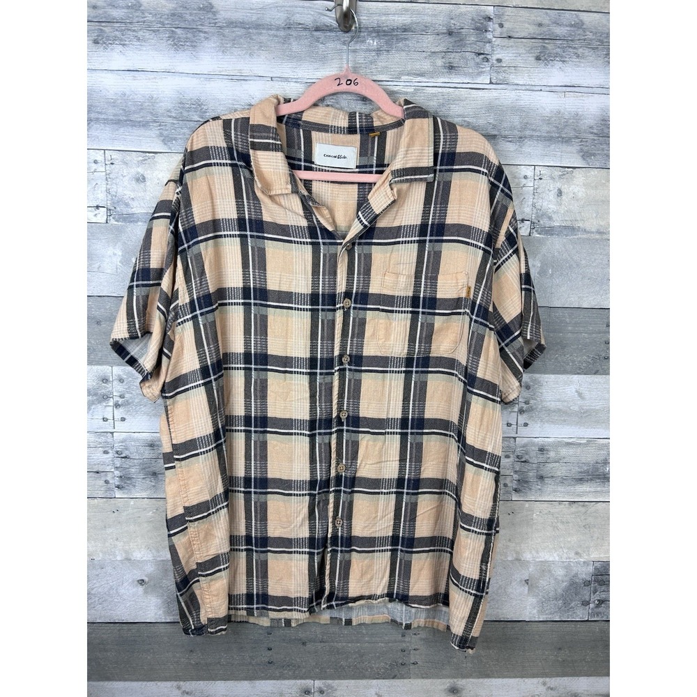 Critical Slide Men's XXL Short Sleeve Plaid Button Up